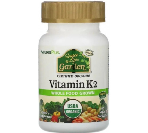 Вітамін К2 Nature's Plus Vitamin K2 Source of Life Garden 60 капс