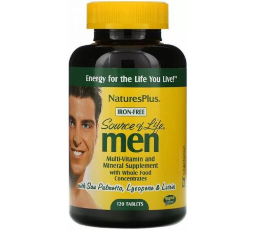 Вітаміни для чоловіків без заліза Nature's Plus Multi-Vitamin and Mineral 120 таб