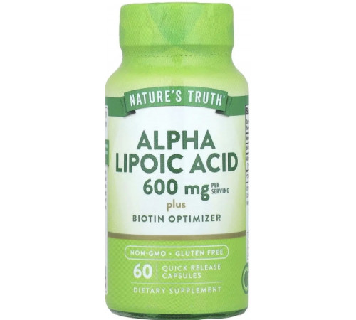 Альфа-ліпоєва кислота Nature's Truth Alpha Lipoic Acid 60 капс
