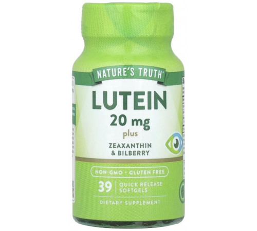 Лютеїн плюс зеаксантин та чорниця Nature's Truth Lutein 39 гел капс