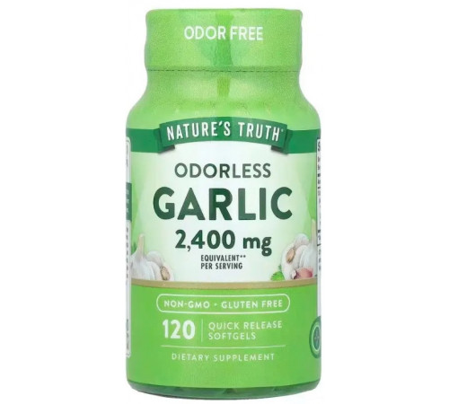 Екстракт часнику Nature's Truth Odorless Garlic 2400 мг 120 гел капс без запаху