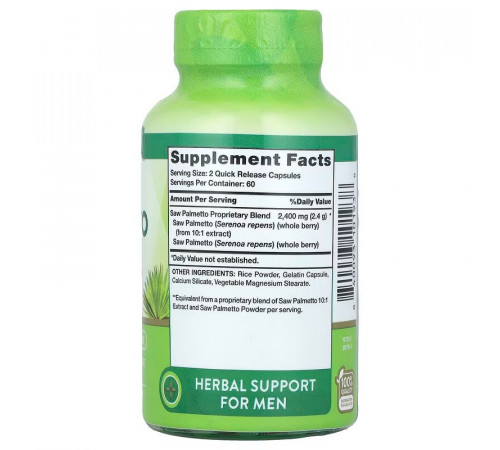 Со Пальметто Nature's Truth Saw Palmeto 2400 мг 120 капс