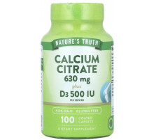 Витамины и минералы Nature's Truth Кальций D3 Calcium Citrate Plus D3 100 каплет