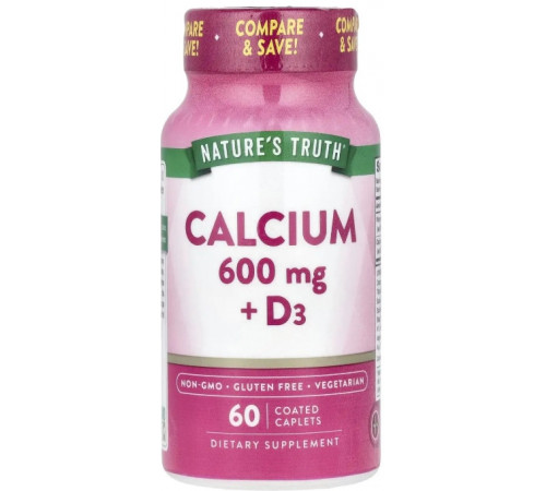 Кальцій Д3 Nature's Truth Calcium + D3 60 таб