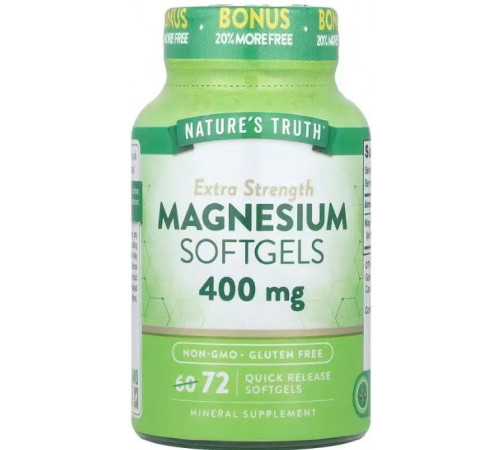 Магній оксид  Nature's Truth Magnesium 400 мг 72 гел капс