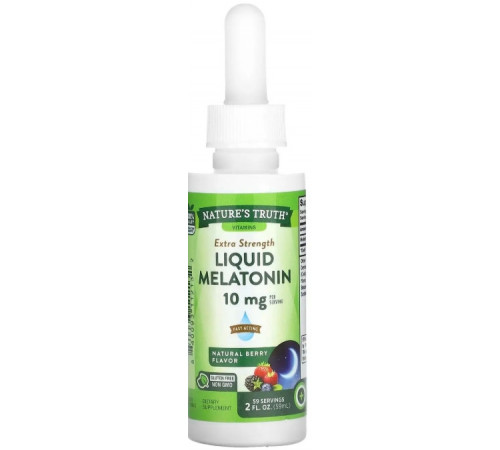 Мелатонін для покращення сну Nature's Truth Liquid Melatonin 10 мг 59 мл ягоды
