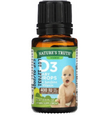Вітамін D3 для дітей Nature's Truth D3 Baby Drops 400 МЕ 9,2 мг