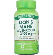 Левова грива (Їжовик гребінчастий) Nature's Truth Super Lion's Mane Mushroom plus Bioperine 2100 мг 50 капс
