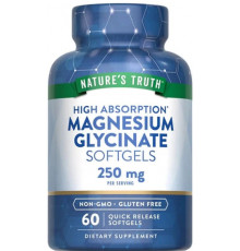 Магній бісгліцинат для нервової системи Nature's Truth Magnesium Glycinate (Mag Set) 250 мг 60 гел капс