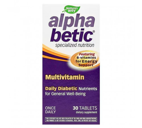Мультивитамины для диабетиков Nature's Way Alpha Betic Multivitamin 30 таб