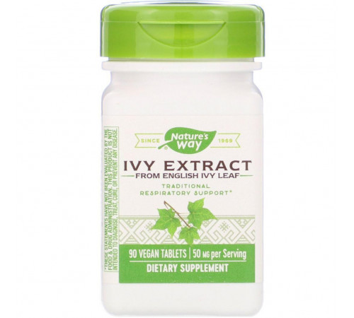 Відхаркувальний засіб екстракт плющу Natures Way Ivy Extract 90 таб