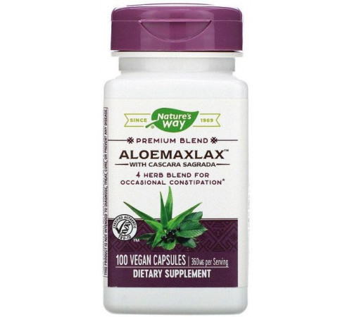 Каскара саграда з алое Nature's Way AloeMaxLax 360 мг 100 капсул