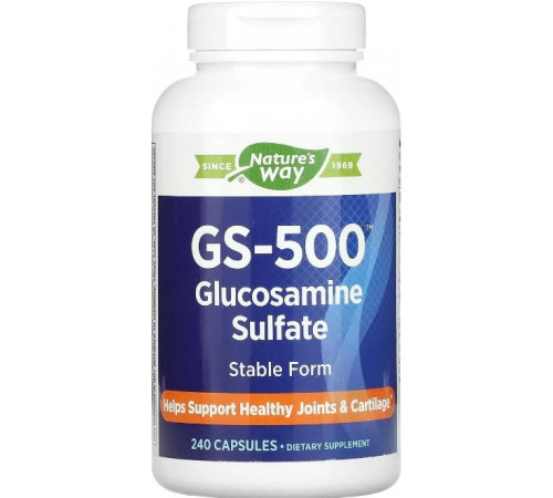 Глюкозамін для суглобів та зв'язок  Nature's Way GS-500 Glucosamine Sulfate 240 капс