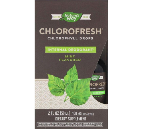 Рідкий хлорофіл Natures Way Chlorophyll Drops смак м'яти 59 мл
