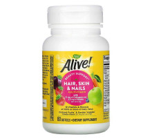 Вітаміни для волосся шкіри і нігтів  Nature's Way Alive! Hair, Skin & Nails Multi-Vitamin 60 капсул
