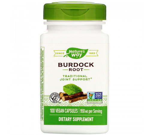 Корінь лопуха Nature's Way Burdock 475 мг 100 капсул