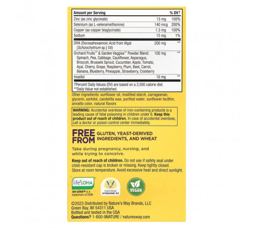 Витамины для беременных и кормящих Nature's Way Prenatal Multi-Vitamin 60 вег гел капс