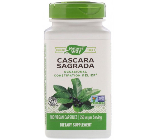 Каскара саграда Nature's Way Cascara Sagrada 350 мг 180 капсул