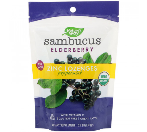Чорна бузина Nature's Way Sambucus 24 лід смак м'яти