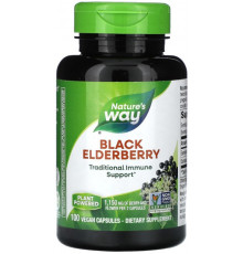 Чорна бузина  Nature's Way Black Elderberry 1150 мг 100 веганських капсул