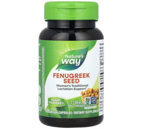 Пажитник Nature's Way Fenugreek 1130 мг 100 веганських капсул