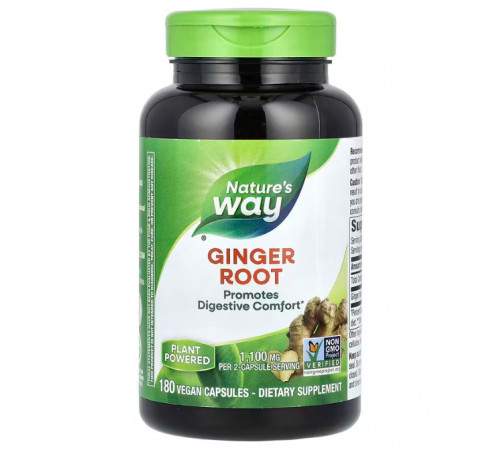 Корінь імбиру Nature's Way Ginger Root 1100 мг 180 вег капсул