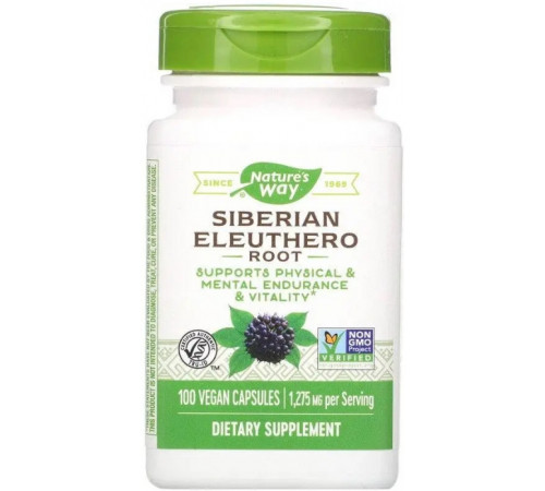 Женьшень сибірський Nature's Way Siberian Eleuthero 1275 мг 100 капс