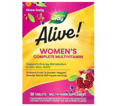 Мультивітаміни для жінок Nature's Way  Alive! Women's Energy 50 таб