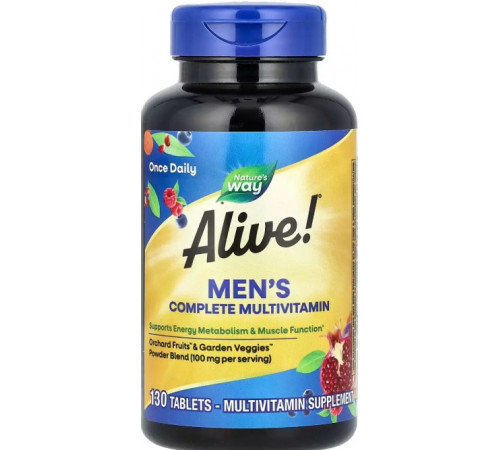 Мультивітаміни для чоловіків Nature's Way Alive! Men's Complete Multivitamin 130 таб