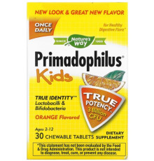 Пробиотики для детей Nature's Way Primadophilus 30 таблеток Апельсин