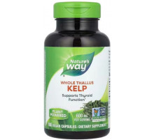 Ламинария водоросли Nature's Way Kelp Whole Thallus 600 мг 180 вег капсул