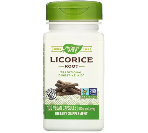 Корень солодки Naturе's Way 900 мг Licorice 100 капс