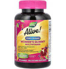 Вітаміни для жінок Alive! Women's Gummy Multivitamin Nature's Way без цукру 50 жув. цукерок полуниця