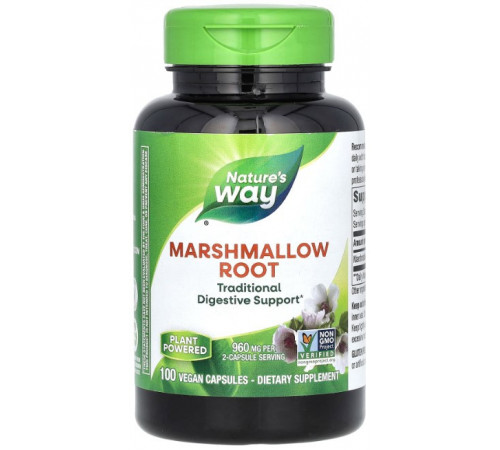 Корень алтея Nature's Way Marshmallow 960 мг 100 веганских капсул