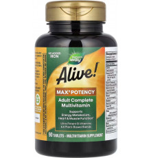 Мультивітаміни 3 на день без заліза Natures Way Alive! Max3 Potency 90 таб