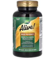 Мультивітаміни без заліза  Alive! Max3 Potency Nature's Way 180 таблеток