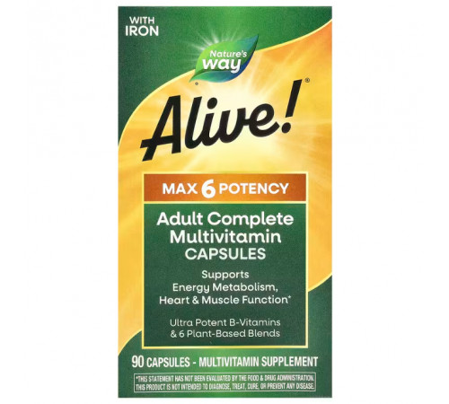 Мультивітаміни Nature's Way Alive! Adult Complete Multivitamin 90 капсул