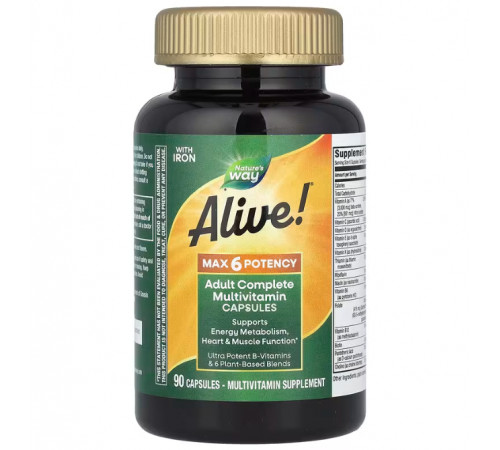 Мультивітаміни Nature's Way Alive! Adult Complete Multivitamin 90 капсул