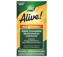 Мультивитамины без железа Nature's Way Alive! Adult Complete Multivitamin 90 капсул