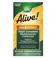 Мультивітаміни без заліза Nature's Way Alive! Adult Complete Multivitamin 90 капсул