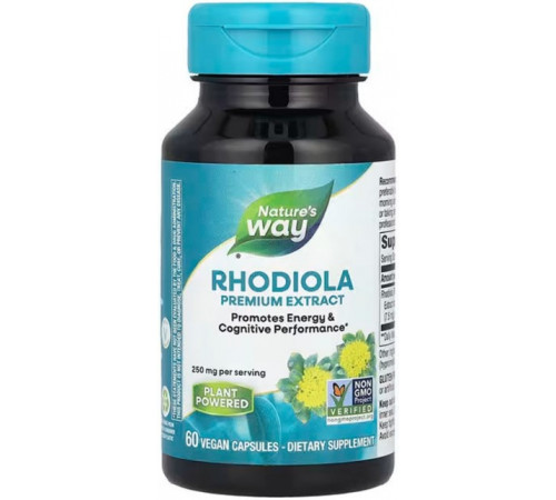 Родіола рожева Nature's Way Rhodiola 250 мг 60 веганських капсул