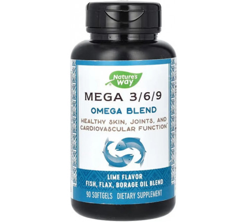 Омега 3 6 9 Nature's Way Omega Blend 90 капс лайм