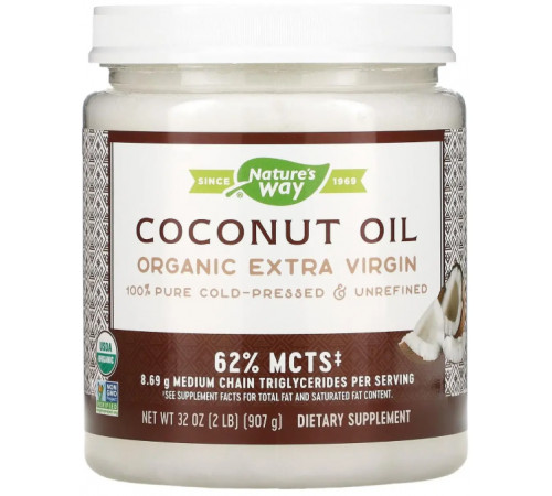 Кокосова олія екстра Nature's Way Coconut Oil 907 г