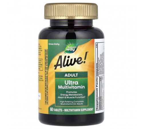 Мультивітаміни Nature's Way Alive!Adult Ultra Multivitamin 60 таб