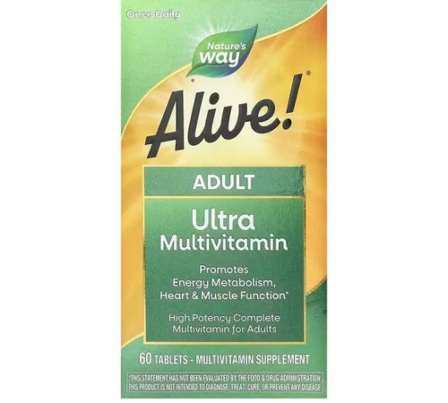 Мультивітаміни Nature's Way Alive!Adult Ultra Multivitamin 60 таб