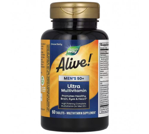 Витамины для мужчин 50+ Nature's Way Alive! Men's 50+ Ultra Potency 60 таблеток