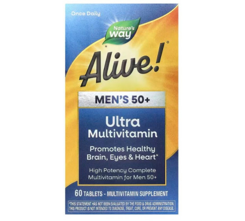 Витамины для мужчин 50+ Nature's Way Alive! Men's 50+ Ultra Potency 60 таблеток