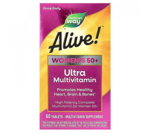 Мультивитамины для женщин Nature's Way Alive! Women's 50+ Multi-Vitamin 60 таблеток