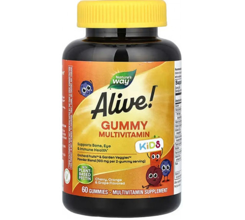 Мультивітаміни для дітей  Nature's Way, Alive! Multi-Vitamin for Children 60 жев конф фрукти