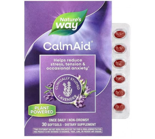 Средство от стресса и нервов Nature's Way CalmAid Clinically Studied Lavender 30 капсул